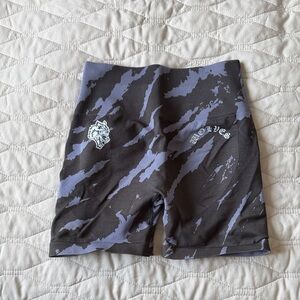 Black and Gray Patterned Shorts
